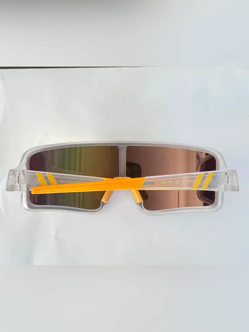 Blenders Eyewear White Frame Sunglasses with Orange Mirror Lens